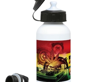 400ml Water Bottle Ever Blazing Rasta flag dynamic design by Cass-sustainable drink wear-perfect urban fashion accessory for the summer days