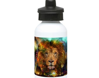 400ml Water Bottle Dynamic Rasta Lion design by Cass-sustainable drink wear-perfect urban fashion accessory for the hot summer days