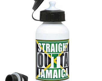 400ml Water Bottle Straight Outta Jamaica design by Cass-sustainable drink wear-perfect urban fashion accessory for the hot summer days