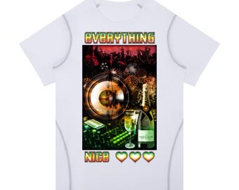 Men's Contrast Stitch Performance Everything Nice Reggae streetwear T-Shirt in a range of sizes, carnival apparel and urban reggae fashion