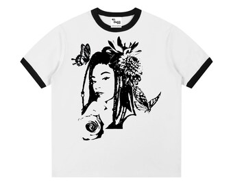 Contrast Edge Ribbed Crewneck Black Lives Matter Streetwear T-Shirt