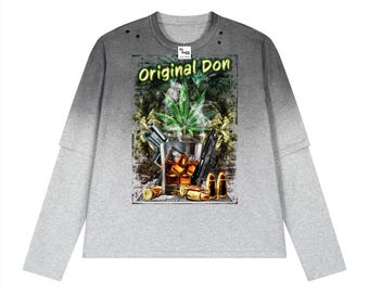 Unisex Vintage Wash Layered Original Don Streetwear T-Shirt in a range of colours and sizes, carnival apparel and urban reggae fashion