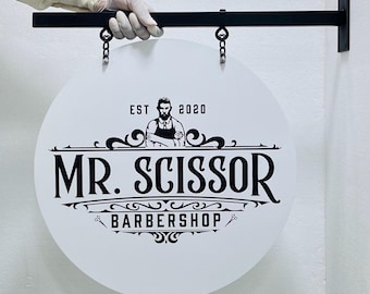 Outdoor Metal Flag Sign, Modern Café Sign, Custom Double Sided Sign, Business Sign, Outdoor Street, Sign Company Logo, Hanging Blade Sign
