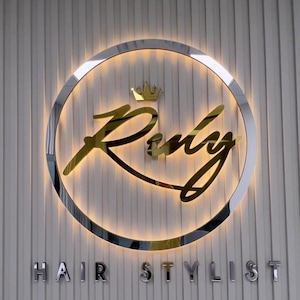 Backlit Salon Sign, Custom Metal Logo Sign, Led Illuminated Sign, 3D Company Sign, Beauty Clinic Sign, Business Signboard, Halo Lit Letters
