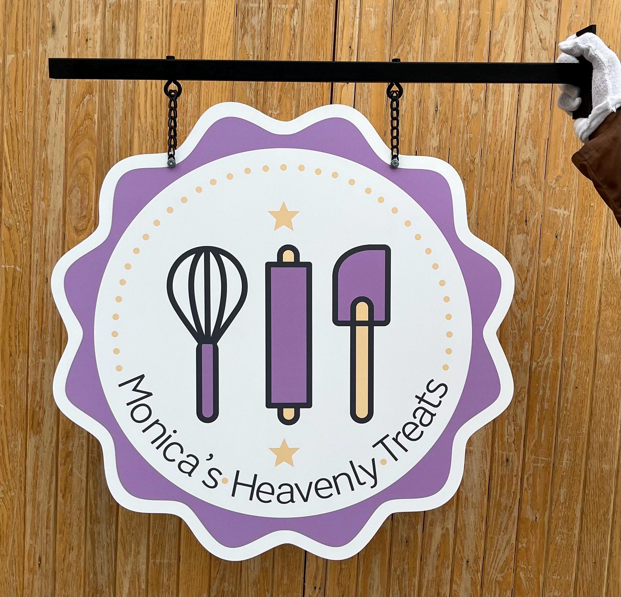 Custom Double Sided Sign, Modern Café Sign, Business Sign, Outdoor Metal Flag Sign, Hanging Blade Sign, Sign Company Logo,