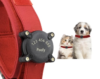 New Waterproof Custom Pet Airtag Holder, Engraved AirTag Mount for Dog and Cat Collar and Harness
