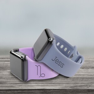 Custom Apple Silicone Watch Band Laser Engraved – Watch Strap  Zodiac Wristband for 9 Ultra 8 7 6 5 4 3 2 1 SE Women Men (Capricorn)
