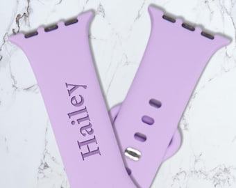 Custom Apple Silicone Watch Band Laser Engraved – Watch Strap Personalized Names Band for 9 Ultra 8 7 6 5 4 3 2 1 SE Women Men (Minion)