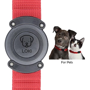 Waterproof Custom Pet Airtag Holder, Engraved AirTag Mount for Dog and Cat Collar and Harness