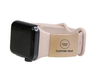 Custom Apple Watch Band Tag Personalized Metal ID Tag Engraved Logo Watch Charm  18mm-22mm