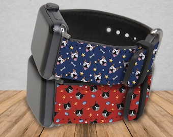 Personalized PU Leather Apple Watch Bands for Cat Dog Pet Lovers Gifts