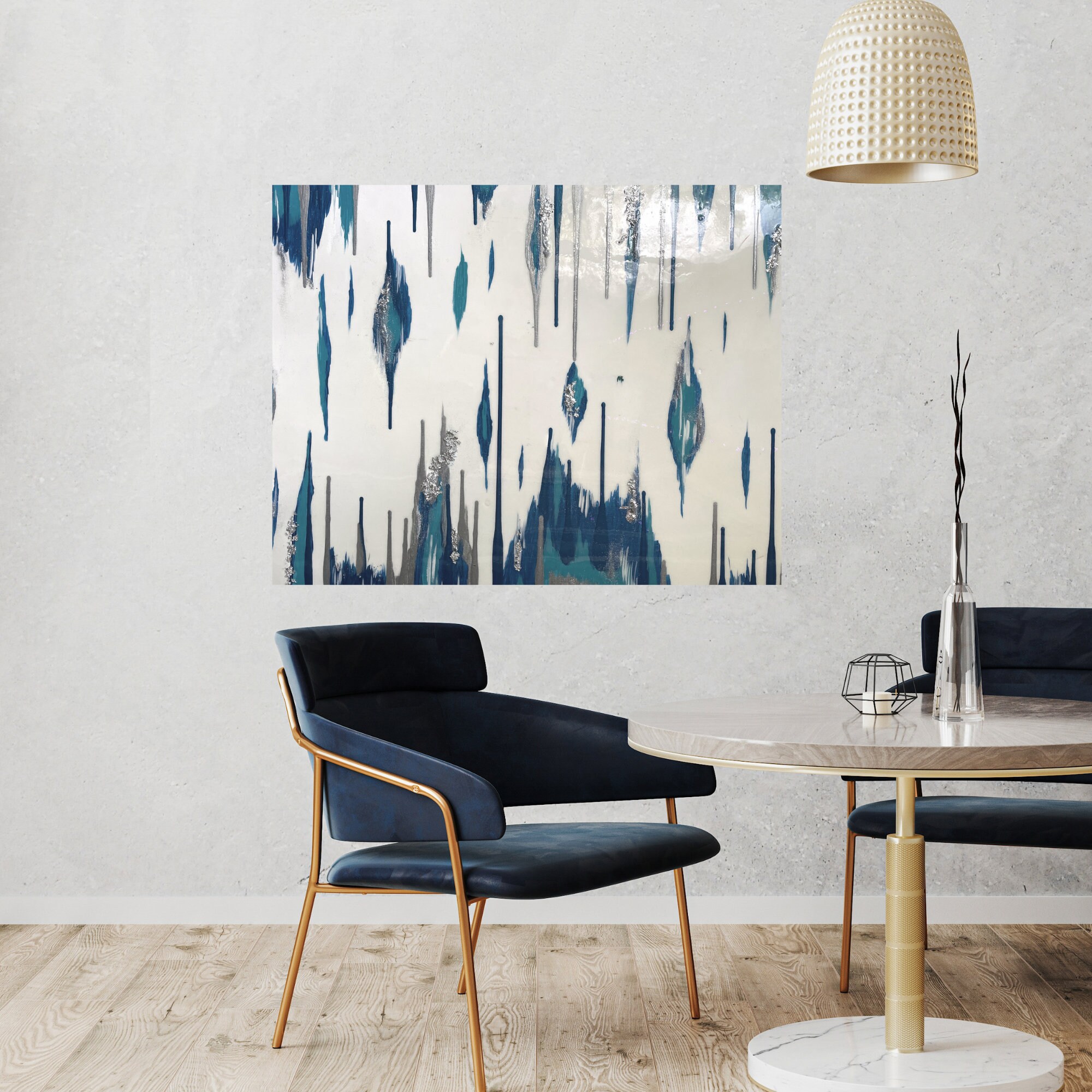 Glam Glitter Wall Art Z Gallerie glitter Painting Silver Etsy