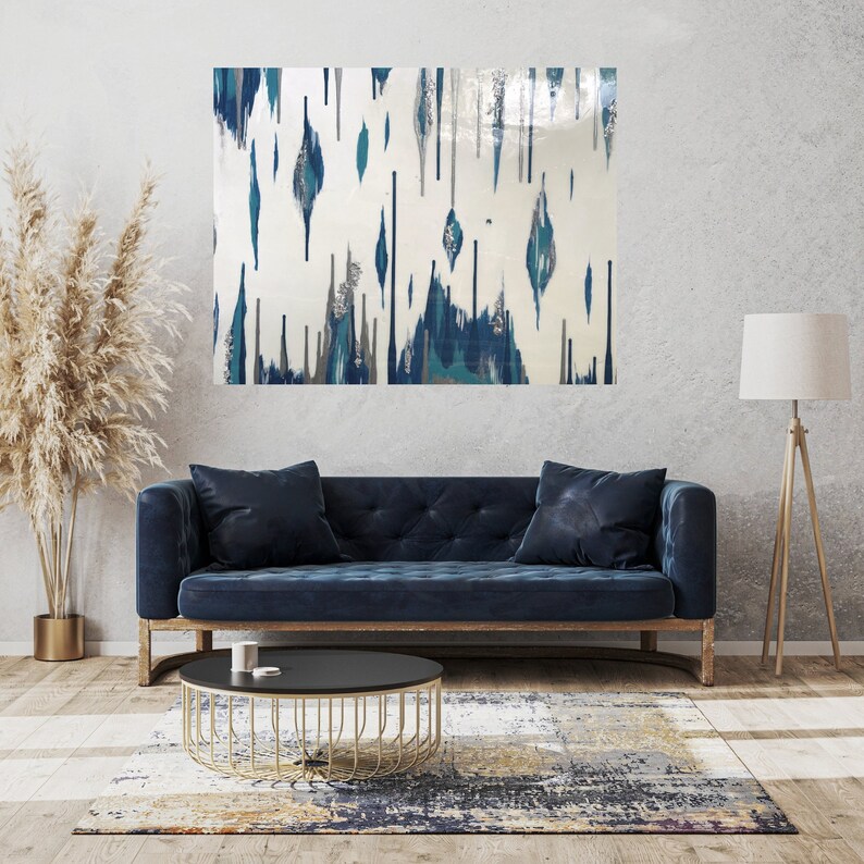 Glam Glitter Wall Art Z Gallerie glitter Painting Silver Etsy