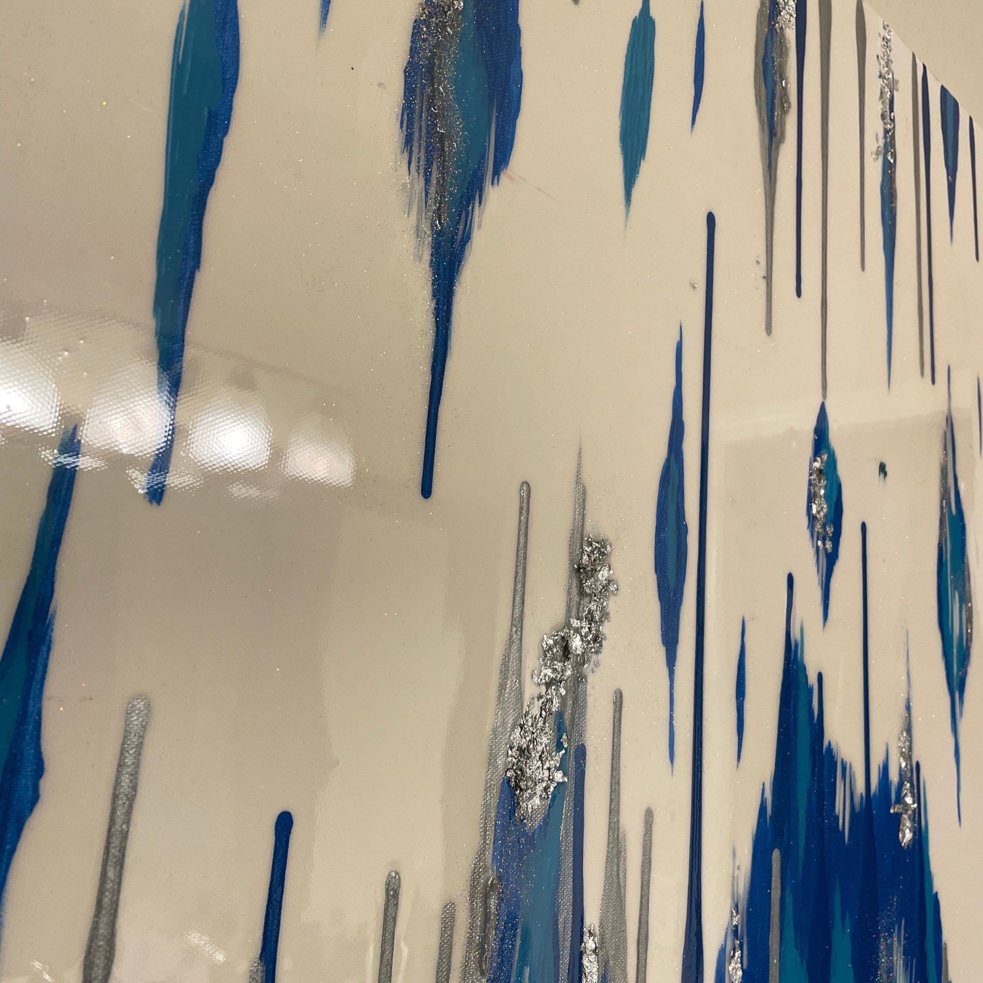 Glam Glitter Wall Art Z Gallerie glitter Painting Silver Etsy