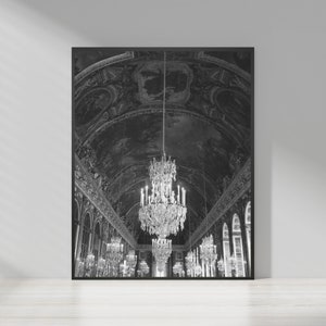 Palace of Versailles Hall of Mirrors, French Photography, Paris Photography, Glam Wall Art, Versailles Wall Art, Glam Room Decor, Chandelier