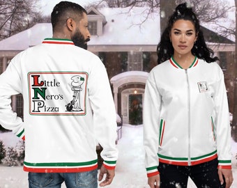 Giacca bomber unisex ispirata a Mamma, ho perso l'aereo e Little Nero's Pizza Delivery