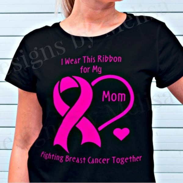 I Wear this Ribbon for My Mom - SVG / PNG digital download Design Bild für Print / T-shirt / Aufkleber / Sticker / Cricut / Silhouette / Cameo