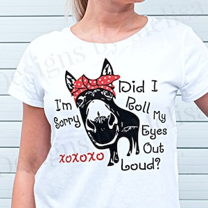 Rolde ik mijn ogen hardop Donkey - SVG / PNG digitale download ontwerp afbeelding voor Print / T-shirt / Decal / Sticker / Cricut Silhouette Cameo
