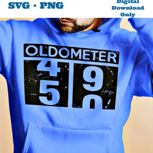 Oldometer 50. Geburtstag - SVG / PNG digital download Design Bild für Print / T-shirt / Aufkleber / Sticker / Cricut / Silhouette / Cameo