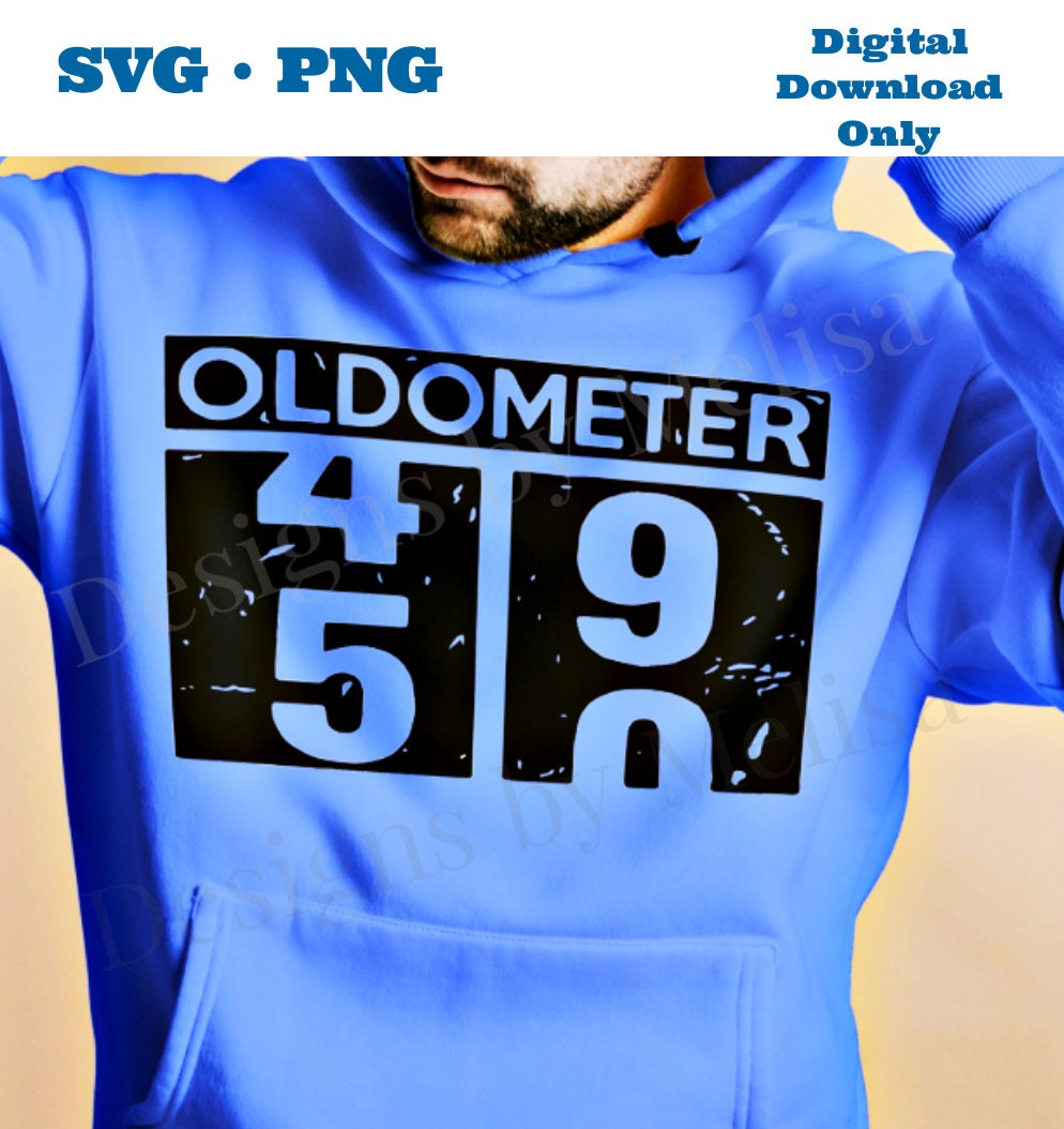 Oldometer 50th Birthday SVG PNG digital download design image for Print T shirt Decal Sticker Cricut Silhouette Cameo