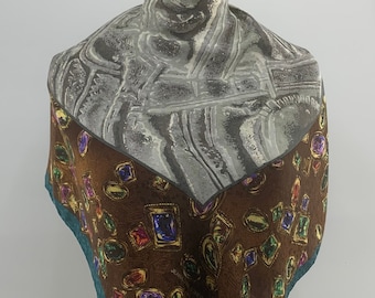 Vintage Jean Louis Scherrer Silk Scarf, Vintage Square Scarf, Vintage Paisley Accessories Silk Shawl Luxury Scarf Top Wrap Babushka Scarves