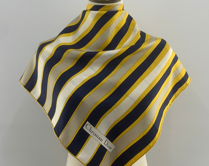 Vintage Christian Dior Silk Scarf, Vintage Square Scarf, Dior Silk