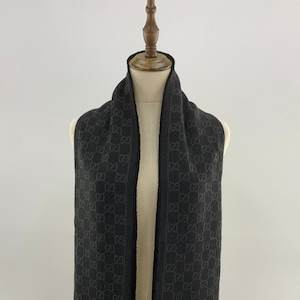 Vintage Gucci Sjaal Gucci Wollen Sjaal Gucci GG Sjaal Gucci Accessoires Gucci Zwarte Sjaal Gucci Sjaals Gucci Winter Sjaal Authentieke Gucci Etsy Nederland