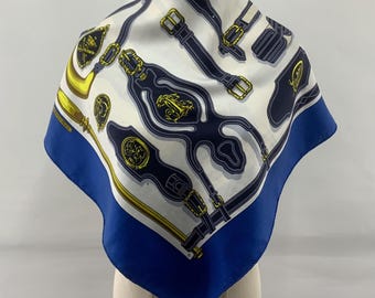 HERMES “romantique” 100% Jacquard Silk Scarf Designed by Maurice