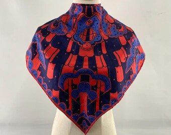 Foulard Vintage En Soie Richard Allan - Modèle Floral Art BCBG - Occasion Bon état
