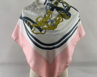 Vintage Hermès Les Tambours Silk Scarf, Authentic Hermes Scarf