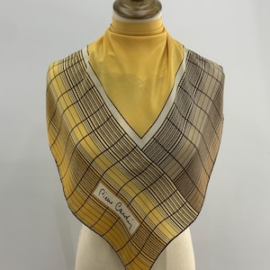 Vintage Pierre Cardin Scarf Silk Crepe Classic Pattern Scarves Foulards Women Accessories Neck Scarf Top Shawl Wrap Cover Up Neckerchief