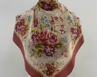 Foulard En Soie 100% LA CHATALAINE - Shawl Rose Léger 35g - Occasion En Bon état - Soie Pure