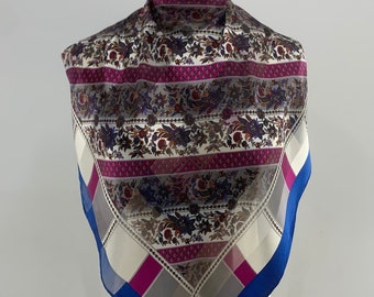 Vintage Italian Silk Scarf Hand Rolled Floral, Vintage Shawl, Neckwear Fashion, Neckerchief, Foulards Carre, Neck Scarves, Body Wrap Top