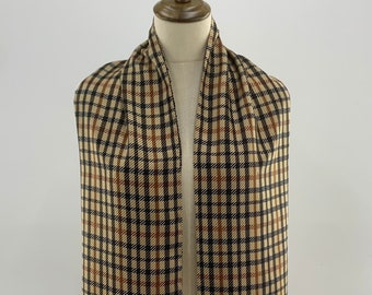 Vintage Daks Scarf | Daks London Silk Scarf | Pure Silk Accessories | Daks Muffler Silk | Daks Check Scarf For Men | 90s Classic Neckwear