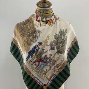 Bufanda de seda vintage Bicentenario de la Revolución Francesa 1789 1989, Bufanda vintage Bi-Centenaire de la Revolution Francaise, Bufandas vintage