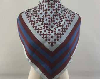Authentic Yves Saint Laurent Silk Scarf Vintage YSL Scarf Square Foulards Women Accessories Neck Scarves Geometric Shawl Wrap Neckerchief
