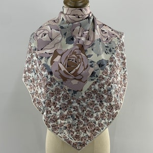 Vintage Jim Thompson Floral Silk Scarf, Women Accessories Shawl Scarves, Scarf Top, Ladies Scarf, Neck Scarf, Body Wrap Flowers Print