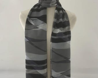 vintage Foulard en soie Calvin Klein à motif abstrait Foulard unisexe Accessoires unisexe Foulard long Foulards Etole Soie Silencieux Wrap Cravates Foulards