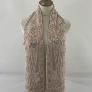 Vintage 90s Daks London Silk Scarf Paisley Design Neck Scarf Unisex Accessories Spring Long Scarf Foulards Stole Silk Muffler Neckwear