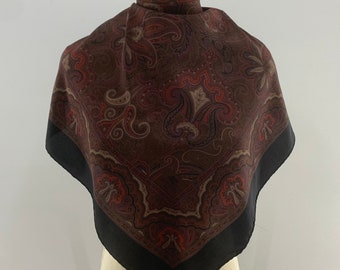 Vintage Etro Scarf | Etro Silk Scarf | Etro Accessories Silk | Etro Milano Foulards | Etro Scarves | Etro Square Scarf | Etro Paisley Black