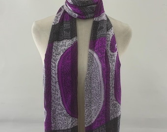 Vintage Yves Saint Laurent Scarf, Vintage YSL Silk Scarf, Long Scarf Wide Shawl Women Scarf Accessories YSL Wrap Scarves Paisley Muffler