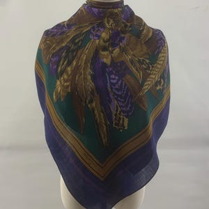Vintage Balenciaga Wolle Schal Feder Muster Großer Schal Unisex Accessoires Luxus Schal Quadrat Foulards Schals Body Wrap Top Krawatte