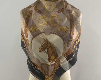 Écharpe Vintage Aquascutum 100% Cachemire - Dimensions 40x165 Cm, Couleurs Noir/marron/beige | Occasion De Qualité, Marque Britannique Prestigieuse