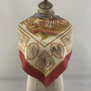 Vintage Salvatore Ferragamo Silk Scarf | Salvatore Ferragamo Scarf Animal Print | Luxury Accessories Vintage Carre Foulards 90cm Scarves