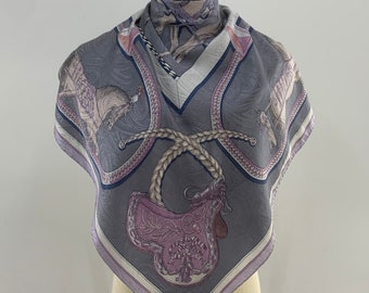 Foulard En Soie 100% Jun Ashida - Rose Pâle - Vintage - Poids Léger 33g