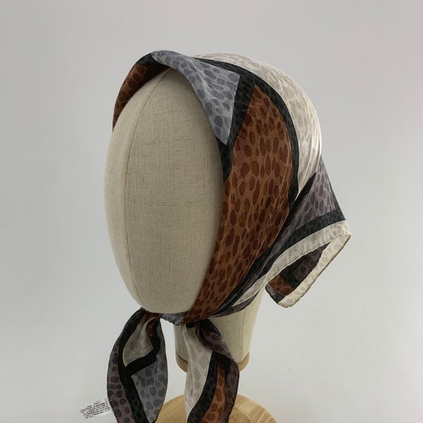 Vintage Yves Saint Laurent Silk Handkerchief, YSL Silk Bandana, Silk Wrap, Headband Baby Scarf Head Wrap, Bracelet, Small Scarves Foulards