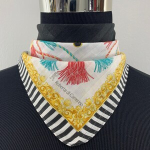 Vintage Roberta di Camerino Handkerchief Bandana Luxury Gift Accessories Headband Neckerchief Head Wrap Babushka Scarves Pocket Square