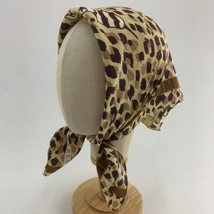 Vintage Trussardi Handkerchief Bandana Leopard Panther Pattern Unisex Accessories Neckerchief Headband Ribbon Wrap Hair Scarf Scarves Square