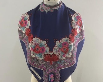 Authentic Christian Dior Silk Scarf Vintage Dior Scarf Luxury Floral Scarves Square Foulards Accessories Neck Scarf Shawl Wrap Neckerchief