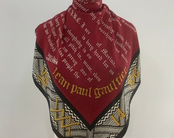 Vintage Jean Paul Gaultier Silk Scarf, Gaultier Homme Scarf, JPG
